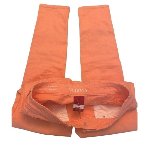 MERONA CORAL DENIM JEANS SIZE 2 - Picture 3 of 6